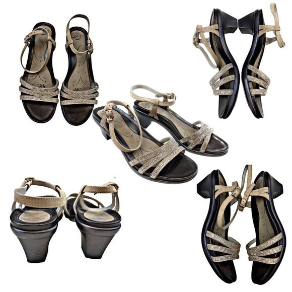 Abeo b.i.o.system Heel Sandals Womens 9 Tan Beige Glitz Grace Metatarsal Support - Picture 10 of 10